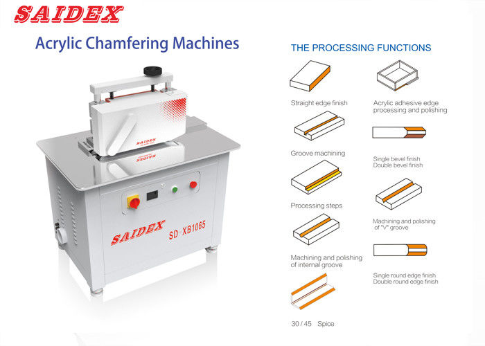 2.5kw 10A Elektrische Acryl Trimmmaschine Länge 1000mm 250kg Kleine 45-Grad-Beveling-Rundrandpoliermaschine