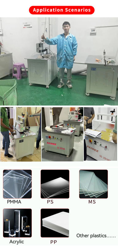 Mittlere PMMA PS Acryl automatische 45 Grad elektrische Mini-Chamfering Poliermaschine mit 3 kW Motorleistung
