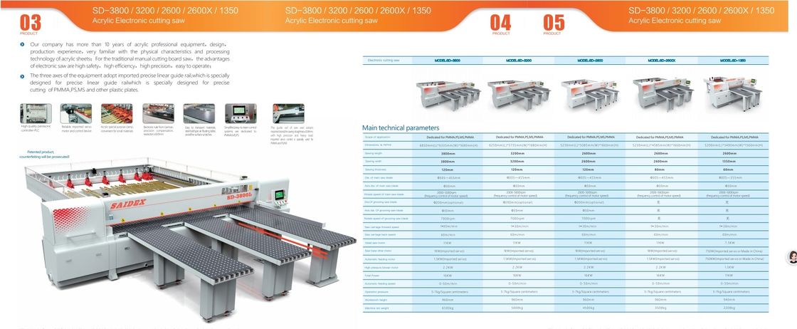 SD-3800 Acryl Elektronische Schneidsäge Erweiterbarer Arbeitsbereich Für Präzises Schneiden von PMMA PS MS Acryl Kunststoff